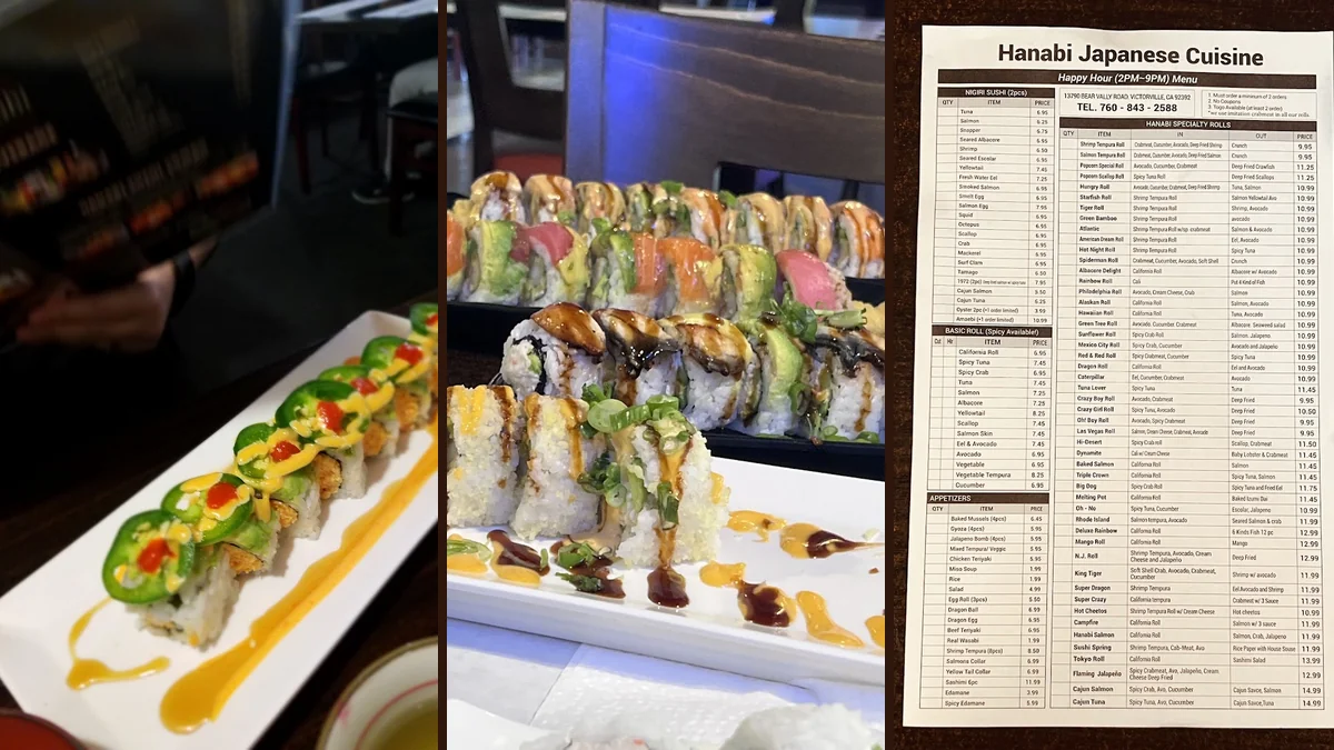 Colorful rolls beside soy sauce and ginger